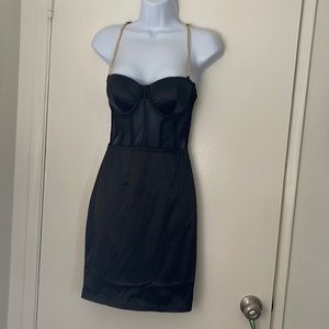 Black gold chain straps